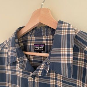 Patagonia Button Up Shirt - Mens Large Blue